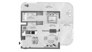 Apartment floor plan, 1 bedroom in Arthouse Residences No. 11008